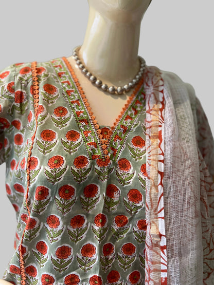 841B Cotton Green Stitched Suit / CKC Stitched Suits
