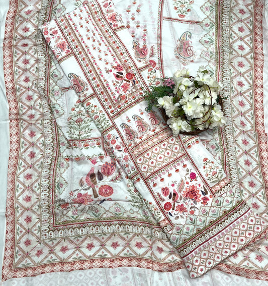 CKC 703 Crepe White With Cream Suit Fabric / CKC Crepe Suits