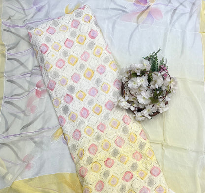 691 Georgette Lemon Suit Fabric / CKC Georgette Suits