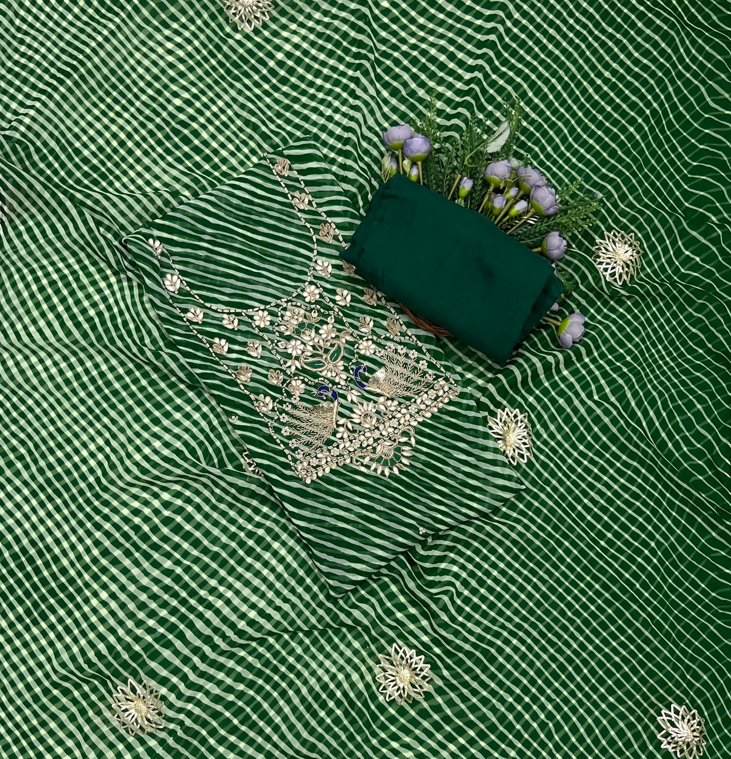 846B Georgette Green Suit Fabric / CKC Georgette Suits