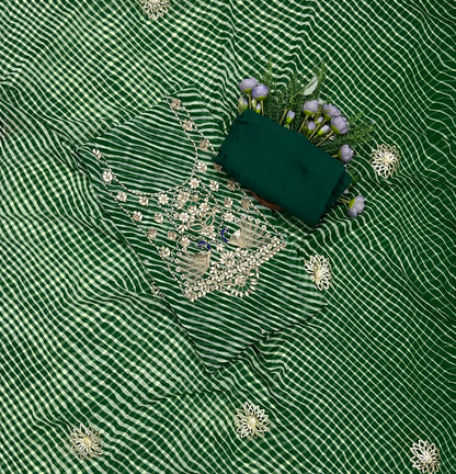 846B Georgette Green Suit Fabric / CKC Georgette Suits