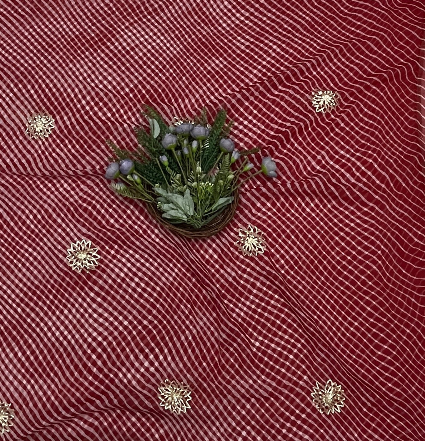 844B Georgette Red Suit Fabric / CKC Georgette Suits