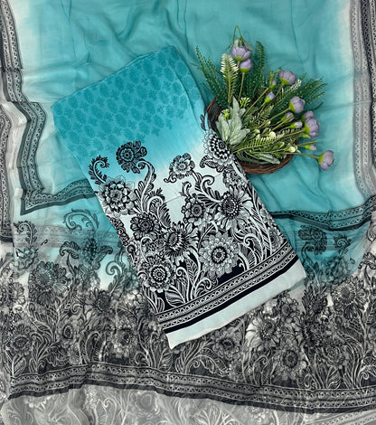 852B Crepe Sea Blue Suit Fabric / CKC Crepe Suits