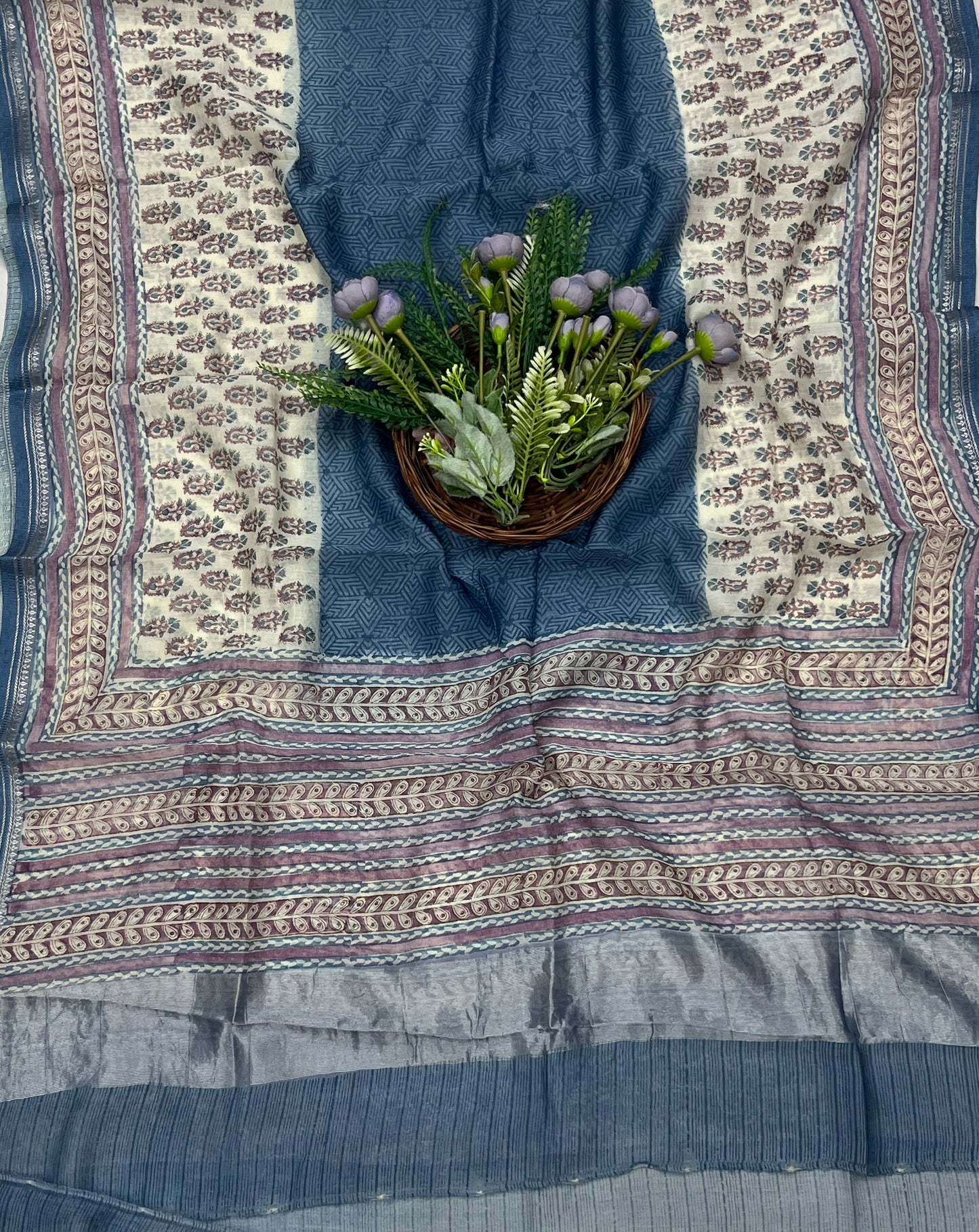 860B Pure Mul Cotton Blue Color Suit Fabric / CKC Mul Cotton