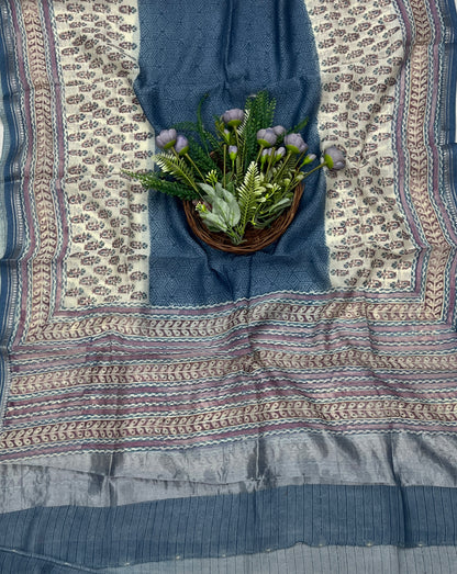 860B Pure Mul Cotton Blue Color Suit Fabric / CKC Mul Cotton