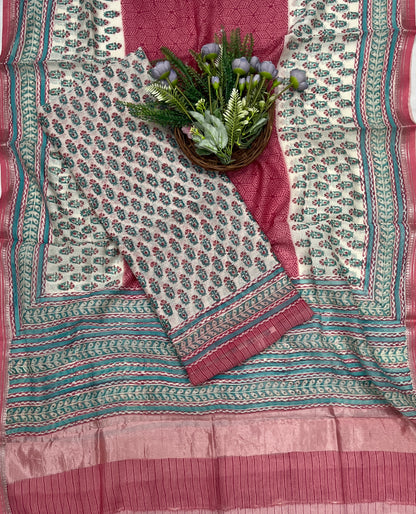 859B Pure Mul Cotton Onion Pink Color Suit Fabric / CKC Mul Cotton