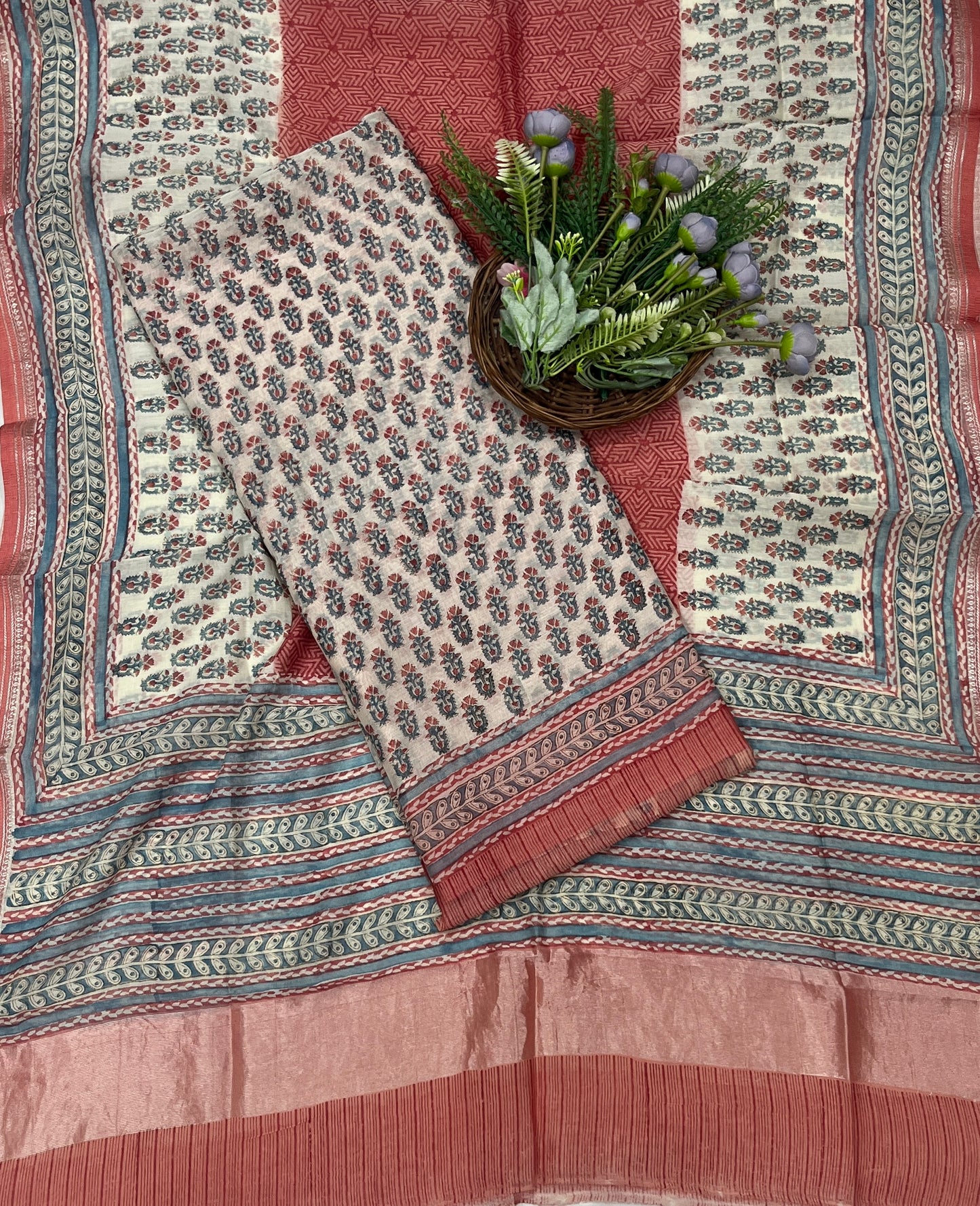 857B Pure Mul Cotton Orange Color Suit Fabric / CKC Mul Cotton