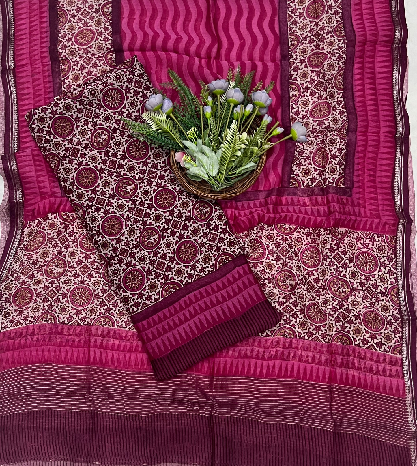 861B Pure Mul Cotton Megenta Suit Fabric / CKC Mul Cotton