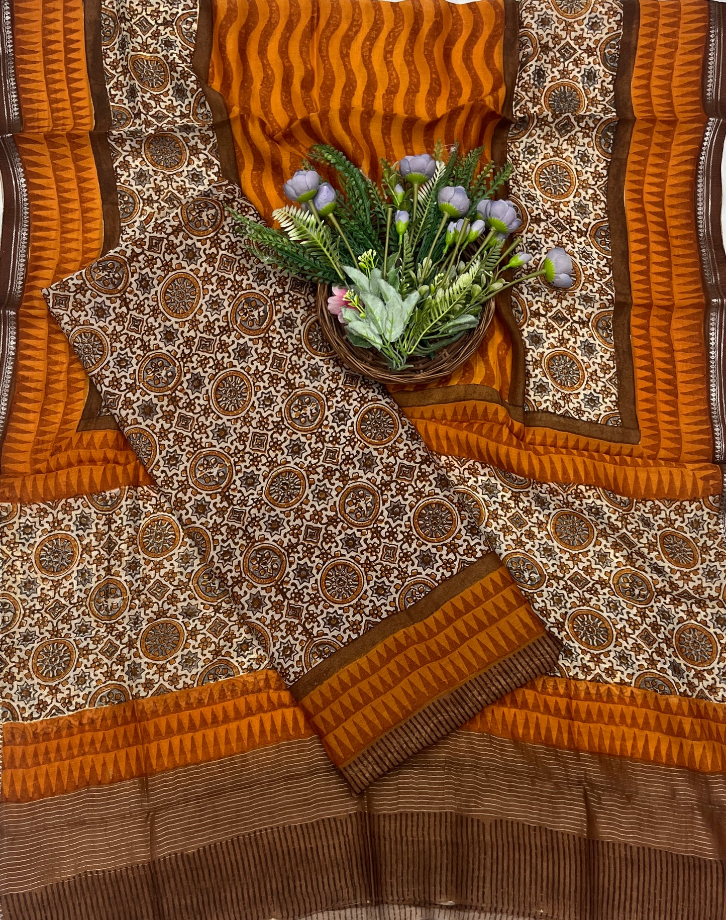 863B Pure Mul Cotton Rust Orange Suit Fabric / CKC Mul Cotton