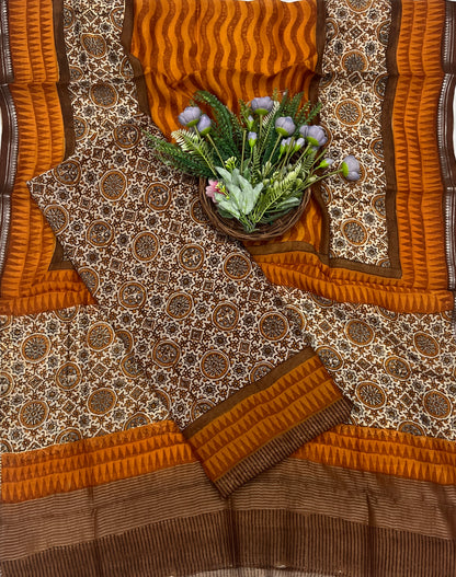 863B Pure Mul Cotton Rust Orange Suit Fabric / CKC Mul Cotton