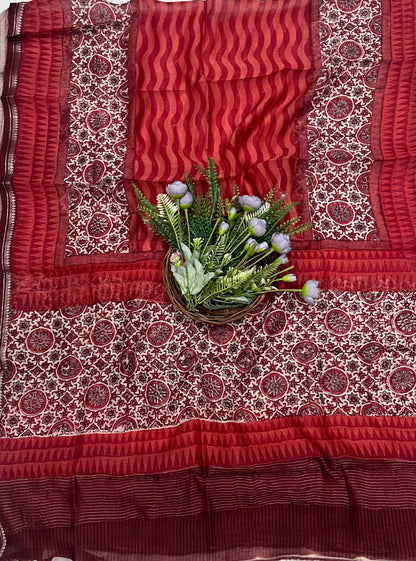 864B Pure Mul Cotton Maroon Suit Fabric / CKC Mul Cotton