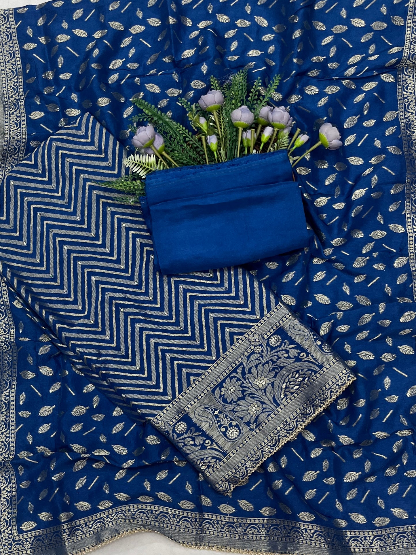869B Dola Silk Blue Suit Fabric/ CKC Partywear Collection