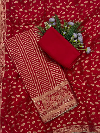 868B Dola Silk Red Suit Fabric/ CKC Partywear Collection