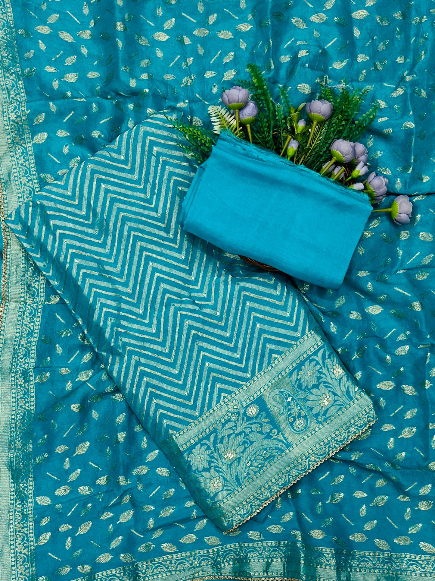 867B Dola Silk Sky Blue Suit Fabric/ CKC Partywear Collection