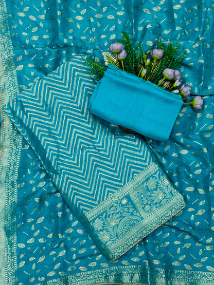 867B Dola Silk Sky Blue Suit Fabric/ CKC Partywear Collection