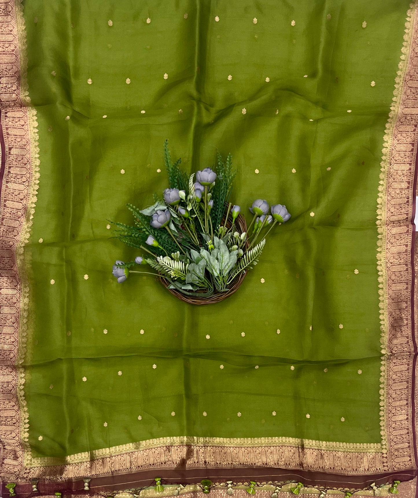 912B Pure Silk Dusty Brown Suit Fabric/ CKC Banarasi Edit