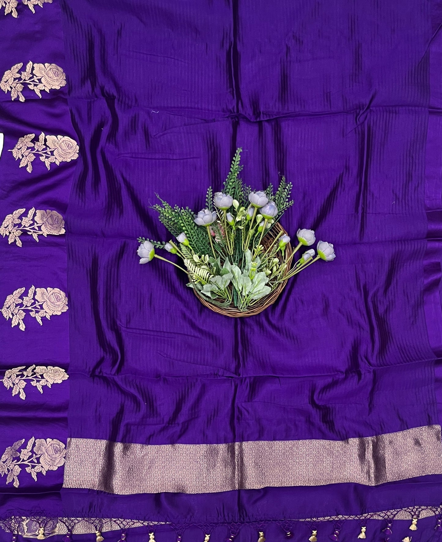 916B Pure Silk Purple Suit Fabric/ CKC Banarasi Edit