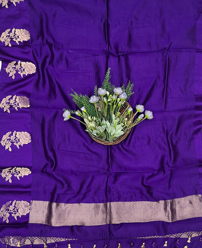 916B Pure Silk Purple Suit Fabric/ CKC Banarasi Edit