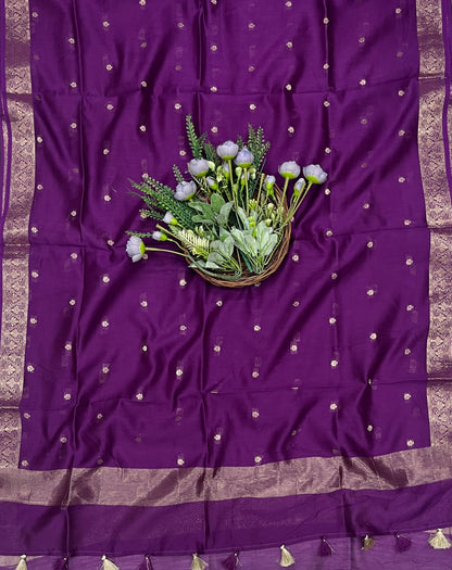 918B Pure Maheshwari Purple Suit Fabric / CKC Maheshwari Suits