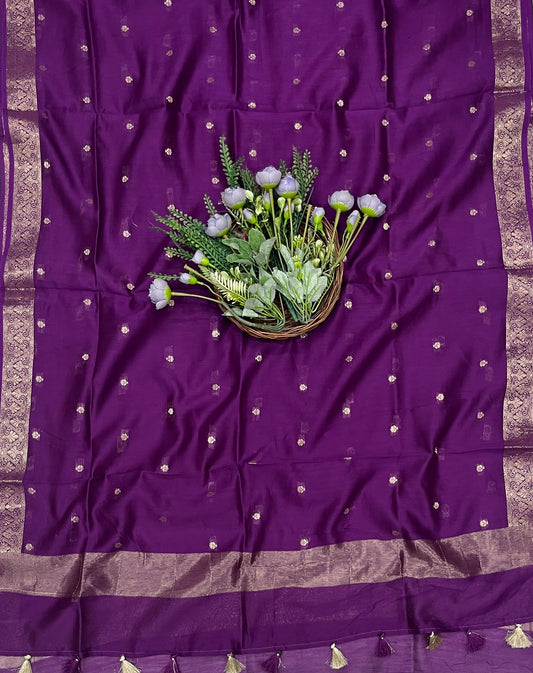 918B Pure Maheshwari Purple Suit Fabric / CKC Maheshwari Suits
