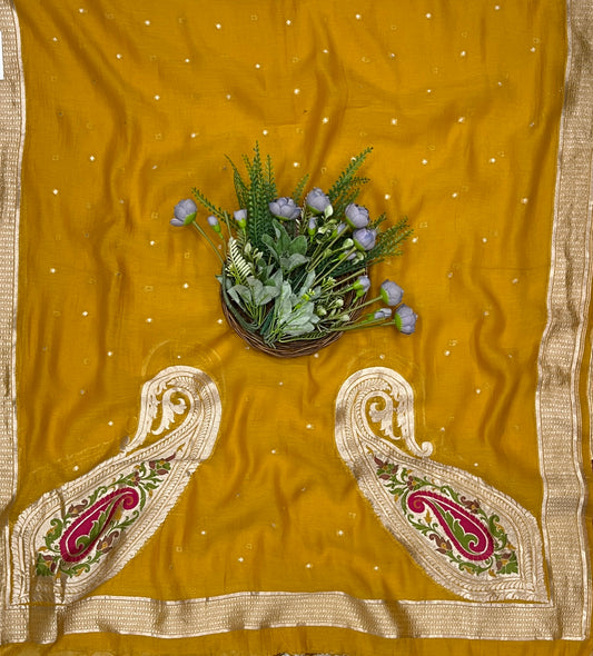 961B Pure Mul Cotton Mustard Yellow Suit Fabric / CKC Mul Cotton