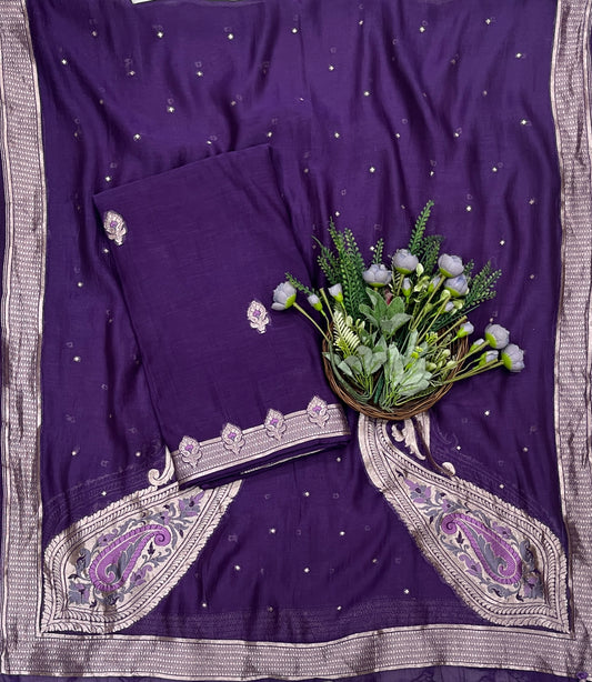 960B Pure Mul Cotton Purple Suit Fabric / CKC Mul Cotton