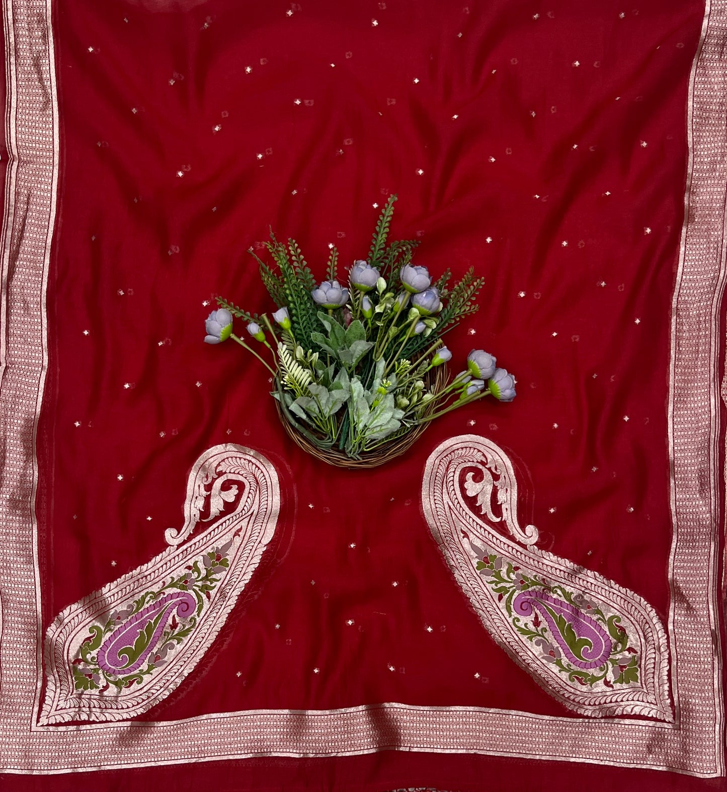 922B Pure Mul Cotton Red Suit Fabric / CKC Mul Cotton
