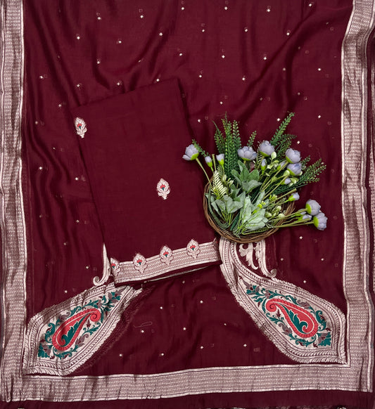 962B Pure Mul Cotton Wine Suit Fabric / CKC Mul Cotton