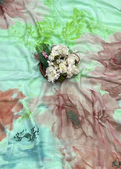 CKC 762 Georgette Green Suit Fabric / CKC Georgette Suits