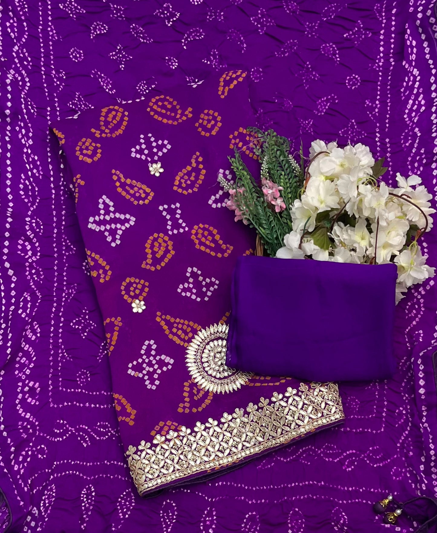 CKC 782 Pure Chinon Crepe Purple Suit Fabric / CKC Jaipuri Suits