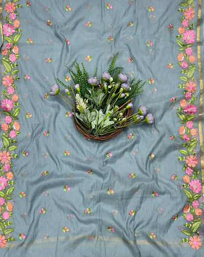 526A Mul Cotton Grey Suit Fabric/ CKC Mul Cotton