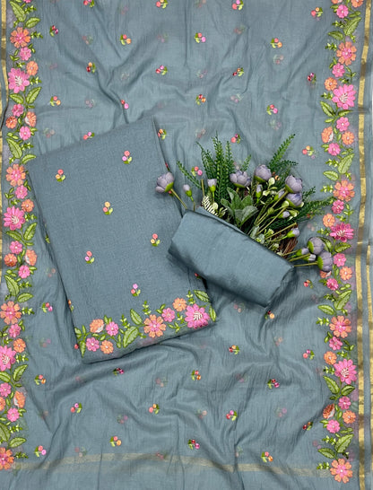 526A Mul Cotton Grey Suit Fabric/ CKC Mul Cotton