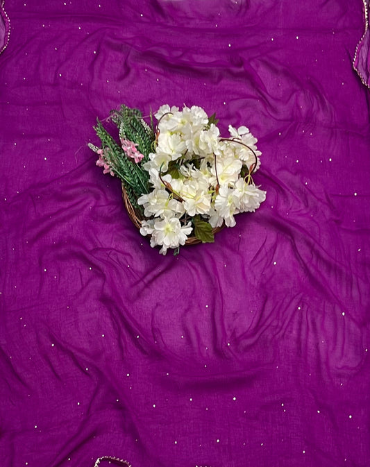 CKC 786 Pure Chinon Crepe Purple Suit Fabric / CKC Jaipuri Suits