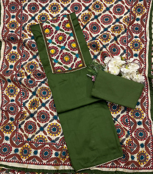 CKC 714 Cotton Green Suit Fabric / CKC Jaipuri Suits