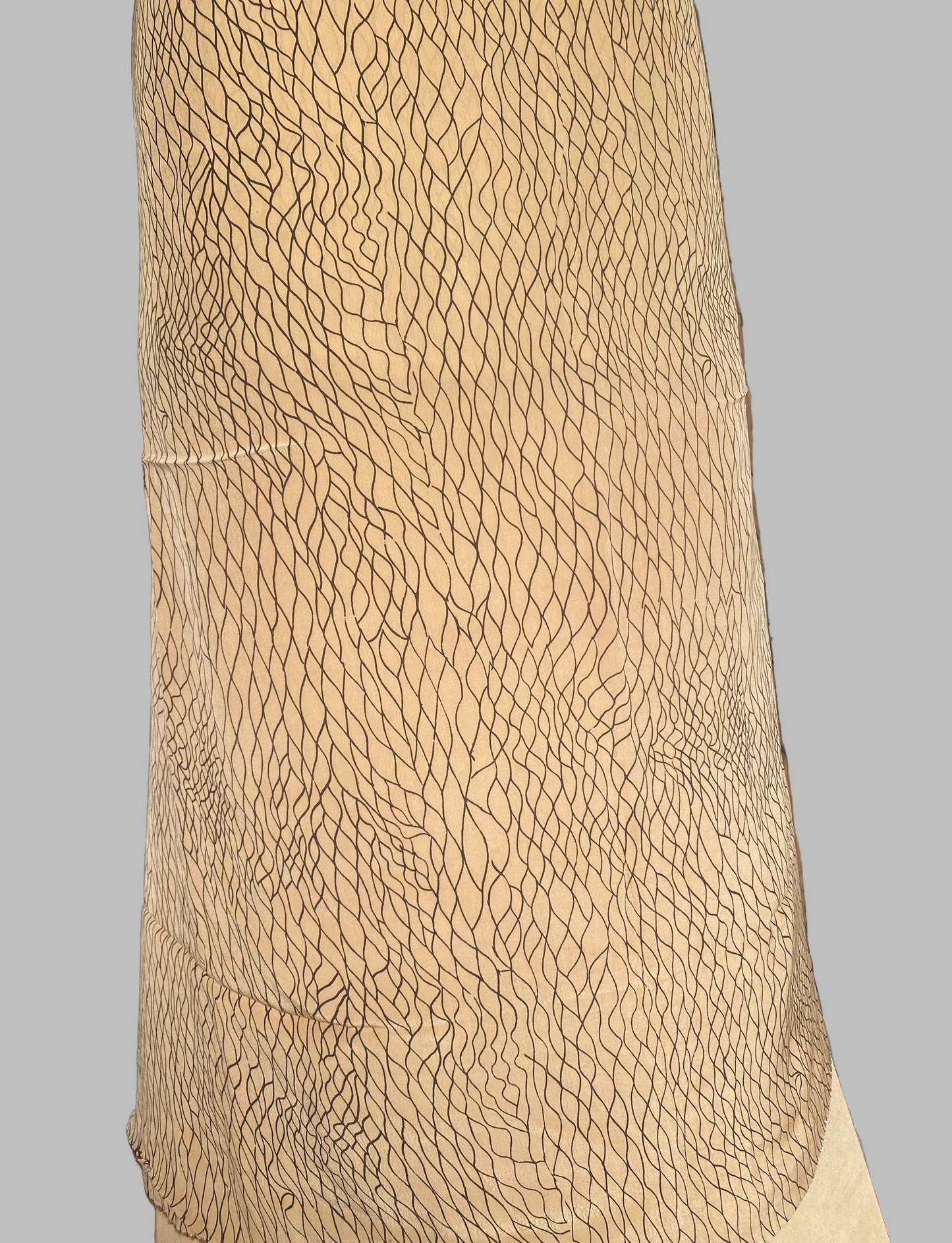 Crepe Dark Beige Suit Fabric/ Phoolon Ka Ghar