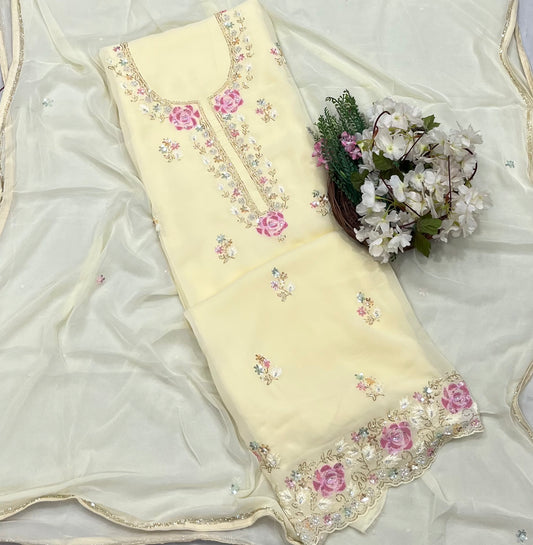395B Georgette Lemon Suit Fabric/ CKC Partywear Collection