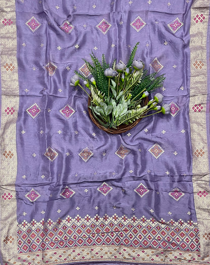 932B Banarasi Silk Lilac Suit Fabric / CKC Banarasi Edit