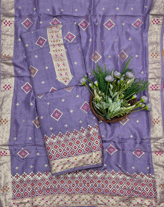 932B Banarasi Silk Lilac Suit Fabric / CKC Banarasi Edit