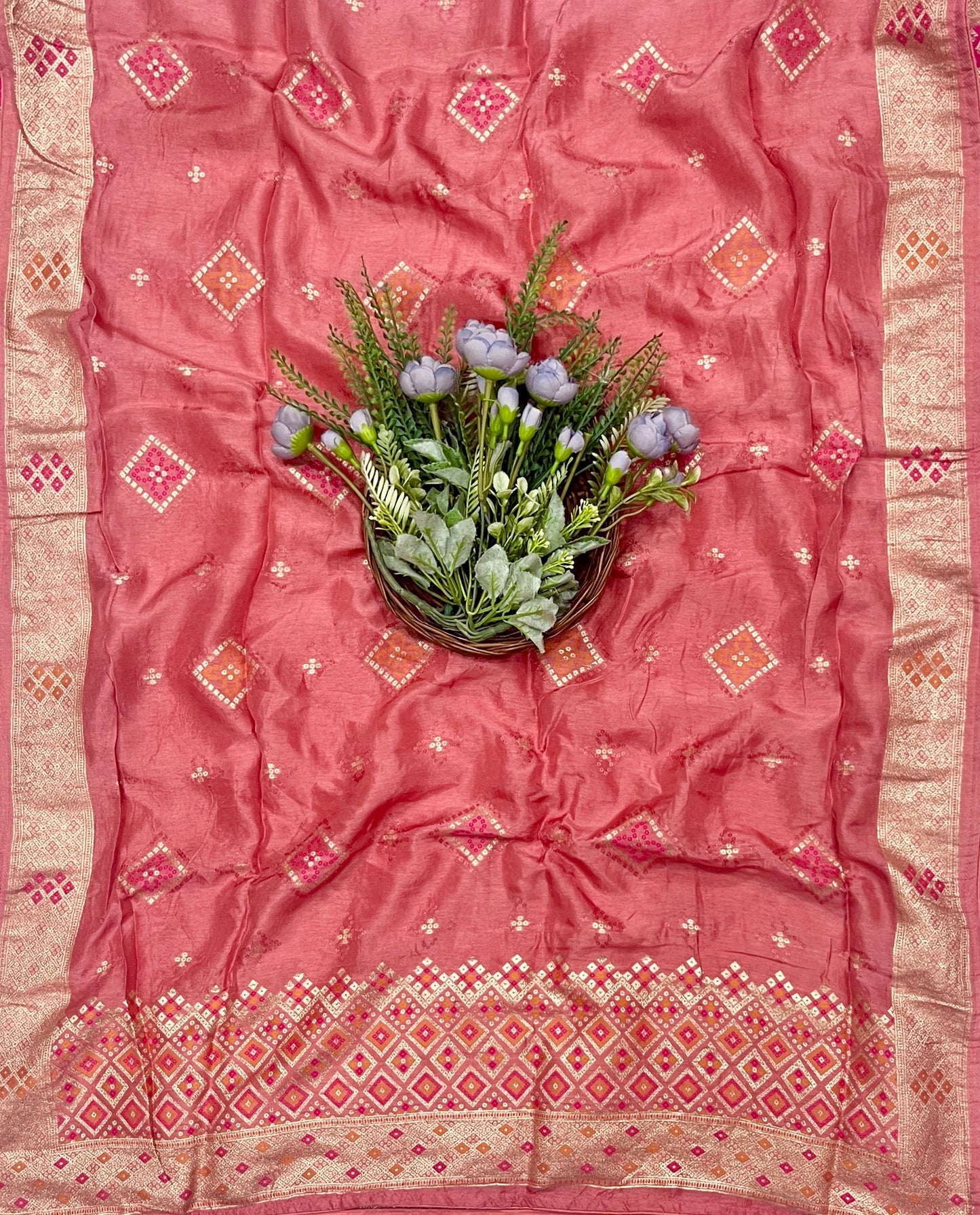 934B Banarasi Silk Onion Pink Suit Fabric / CKC Banarasi Edit
