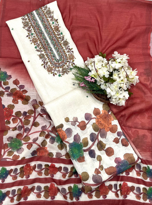 जॉर्जेट सी ग्रीन सूट फ़ैब्रिक / ईज़ी ब्रीज़ी PT-3