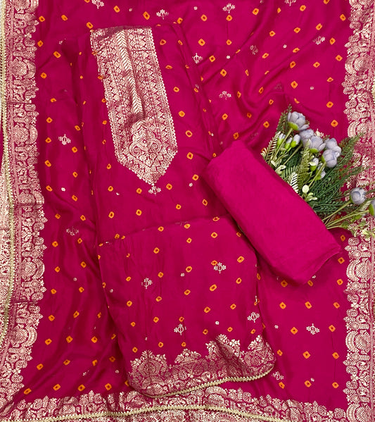 Dola Silk Dark Pink Suit Fabric - Studio CKC