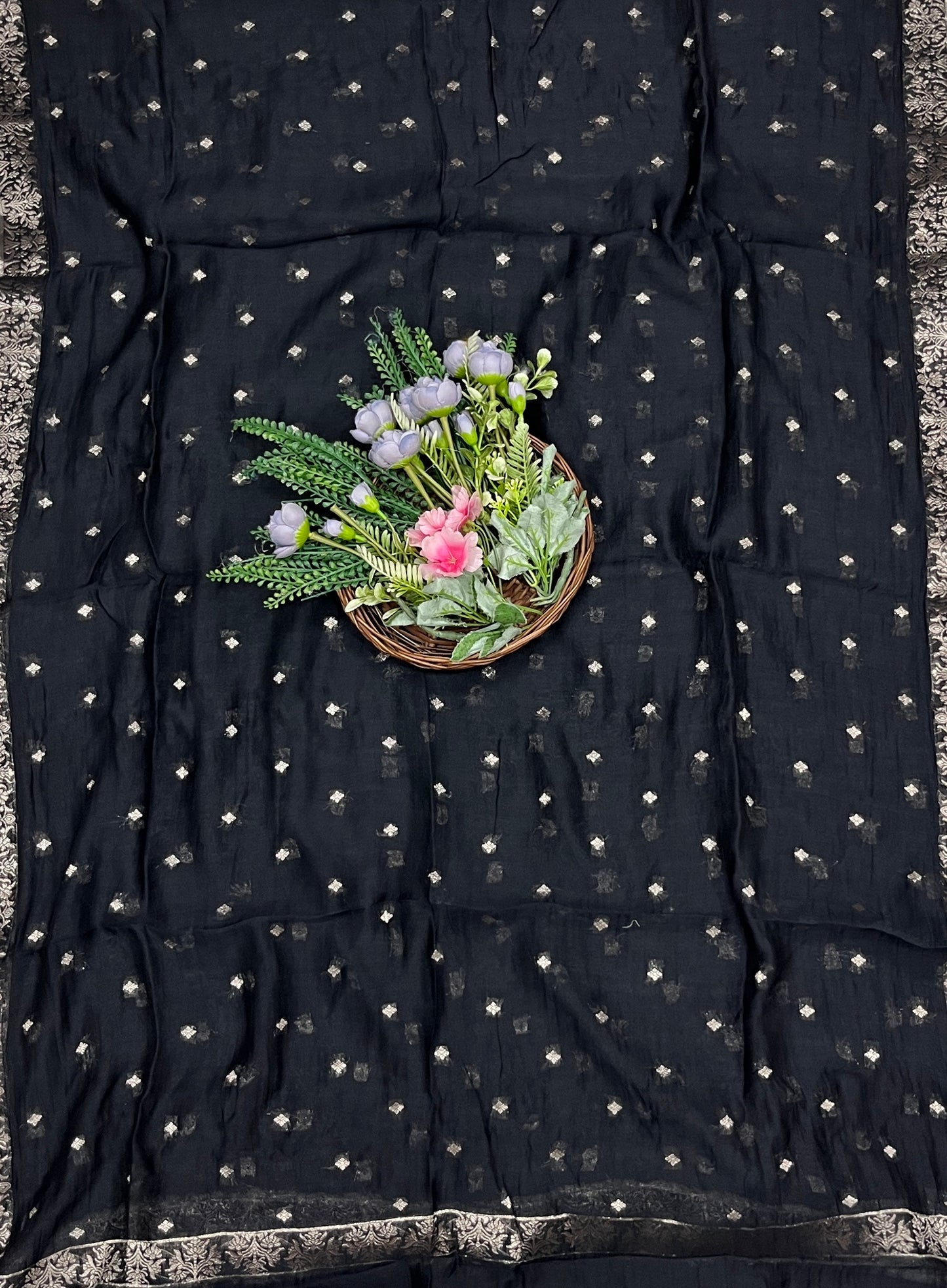 979B Pure Mul Cotton Black Suit Fabric / CKC Mul Cotton