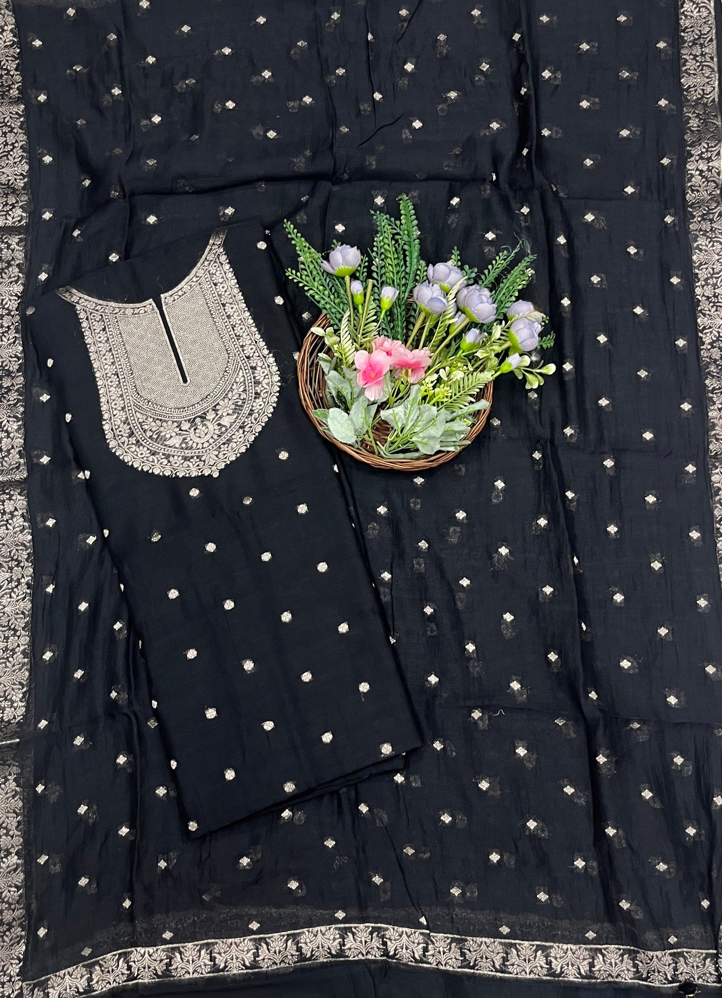 979B Pure Mul Cotton Black Suit Fabric / CKC Mul Cotton