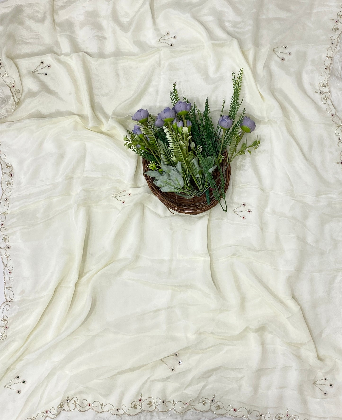 861C Crepe Off White Suit Fabric/ CKC Partywear Collection