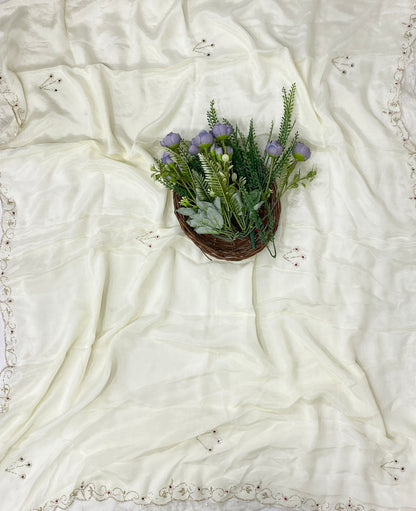 861C Crepe Off White Suit Fabric/ CKC Partywear Collection