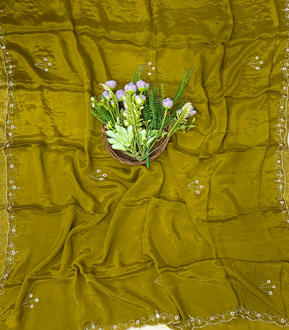 860C Crepe Dark Mustard Suit Fabric/ CKC Partywear Collection