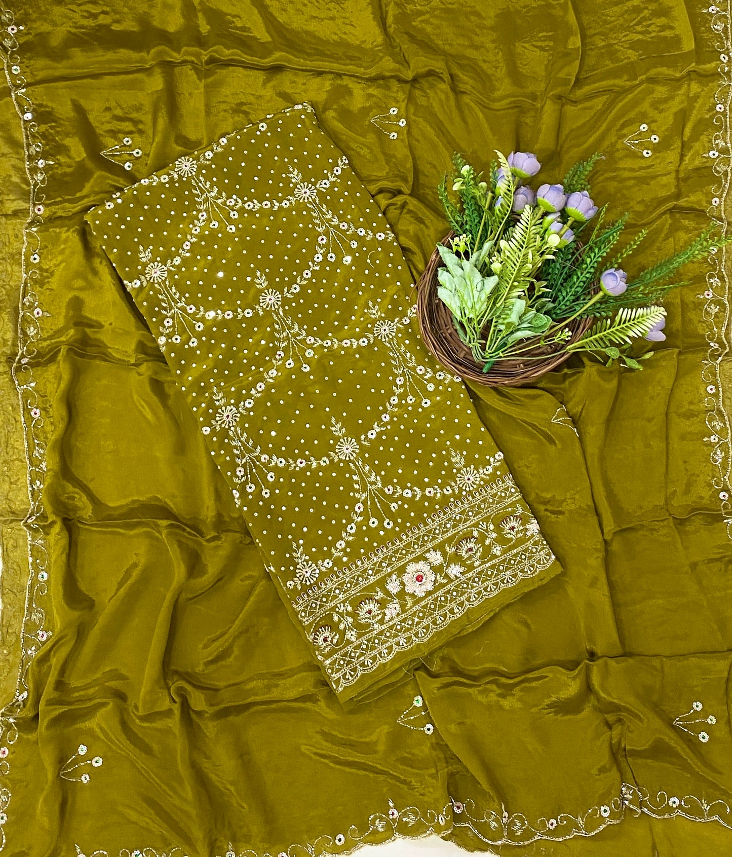 860C Crepe Dark Mustard Suit Fabric/ CKC Partywear Collection