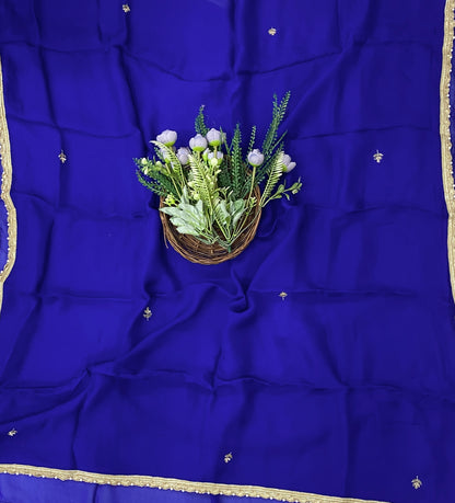 871C Twill Organza Royal Blue Suit Fabric/ CKC Partywear Collection