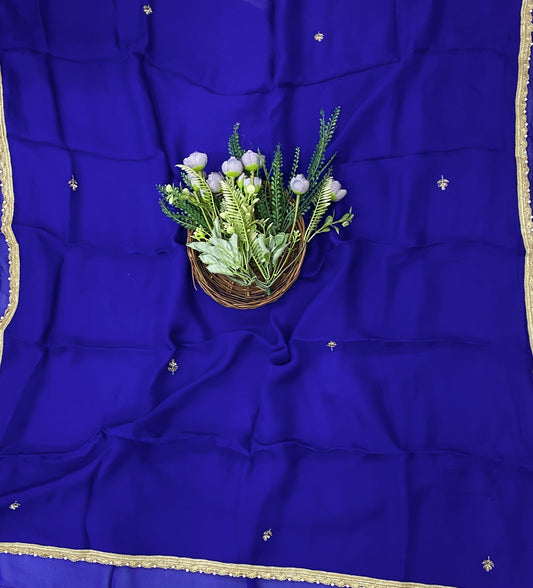 871C Twill Organza Royal Blue Suit Fabric/ CKC Partywear Collection