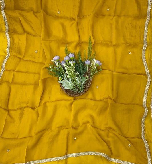 868C Twill Organza Yellow Suit Fabric/ CKC Partywear Collection